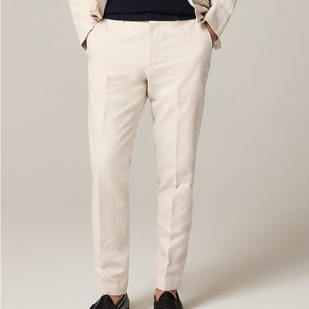 J. Crew Ludlow Slim Fit Pants Linen Cream Men’s Size 34W and 32L